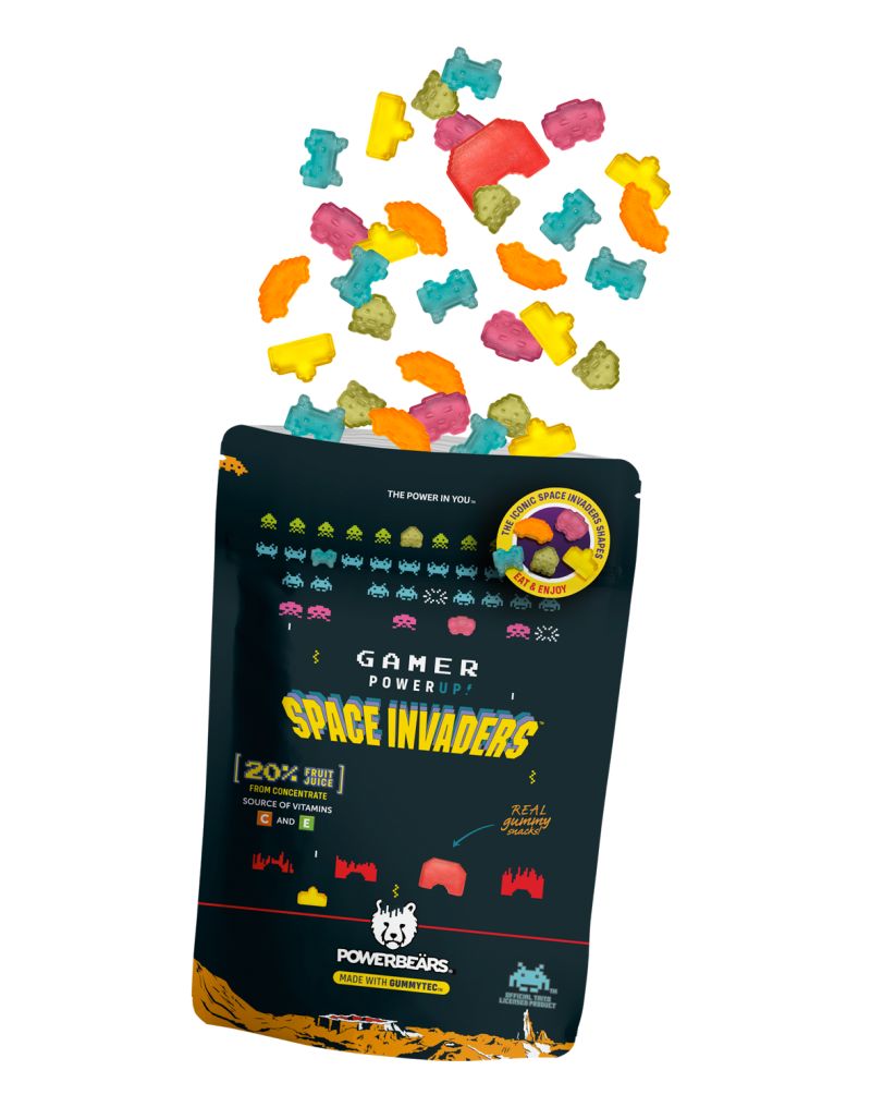 Space Invaders Fruchtgummi mit 20% Fruchtsaft plus Vit. C+E - PowerBeärs - 50 g