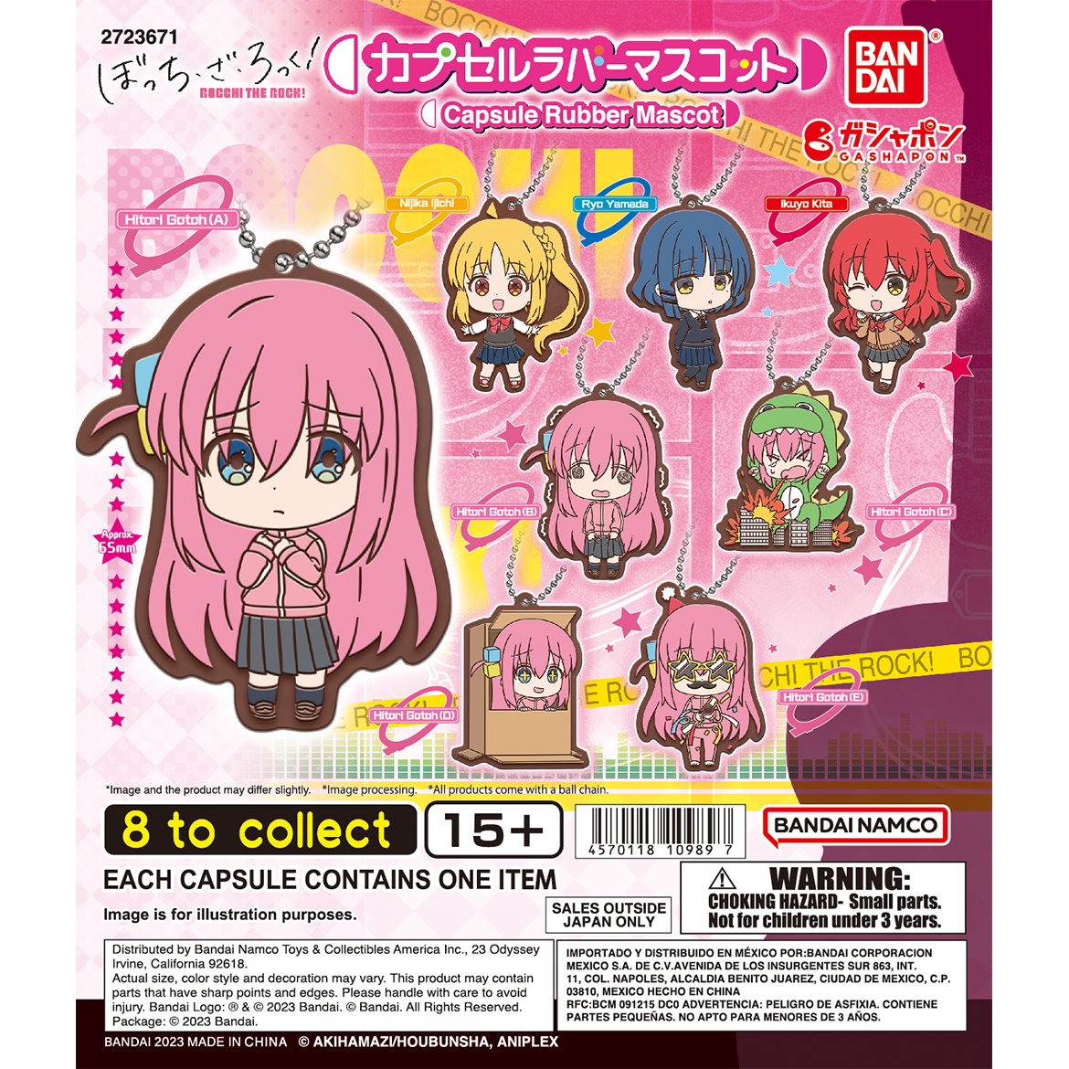 BANDAI - Zufällige Auswahl - Bocchi The Rock Capsule Rubber Mascot