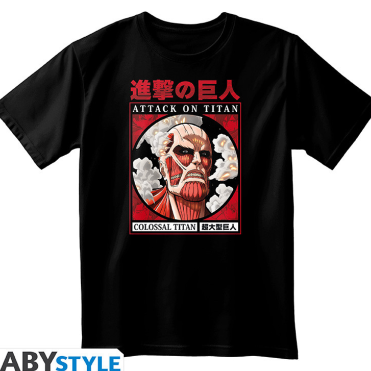 ATTACK ON TITAN - Tshirt unisex black - Colossal Titan - Größe XL