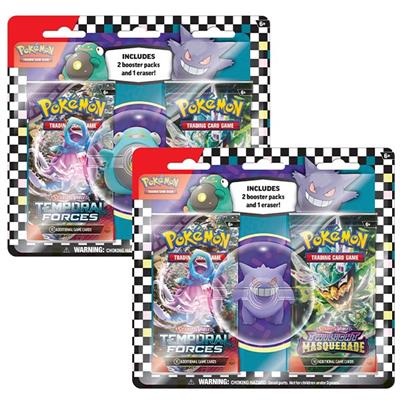 EN - Pokemon TCG - Eraser Pack-Blister - Back to School - Gengar/Wampitz Radierer + 2 Booster - englische Ausgabe
