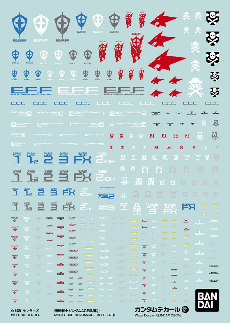 Gundam Decal 121 - Gundam Age Multiuse 1 - Bandai Spirits