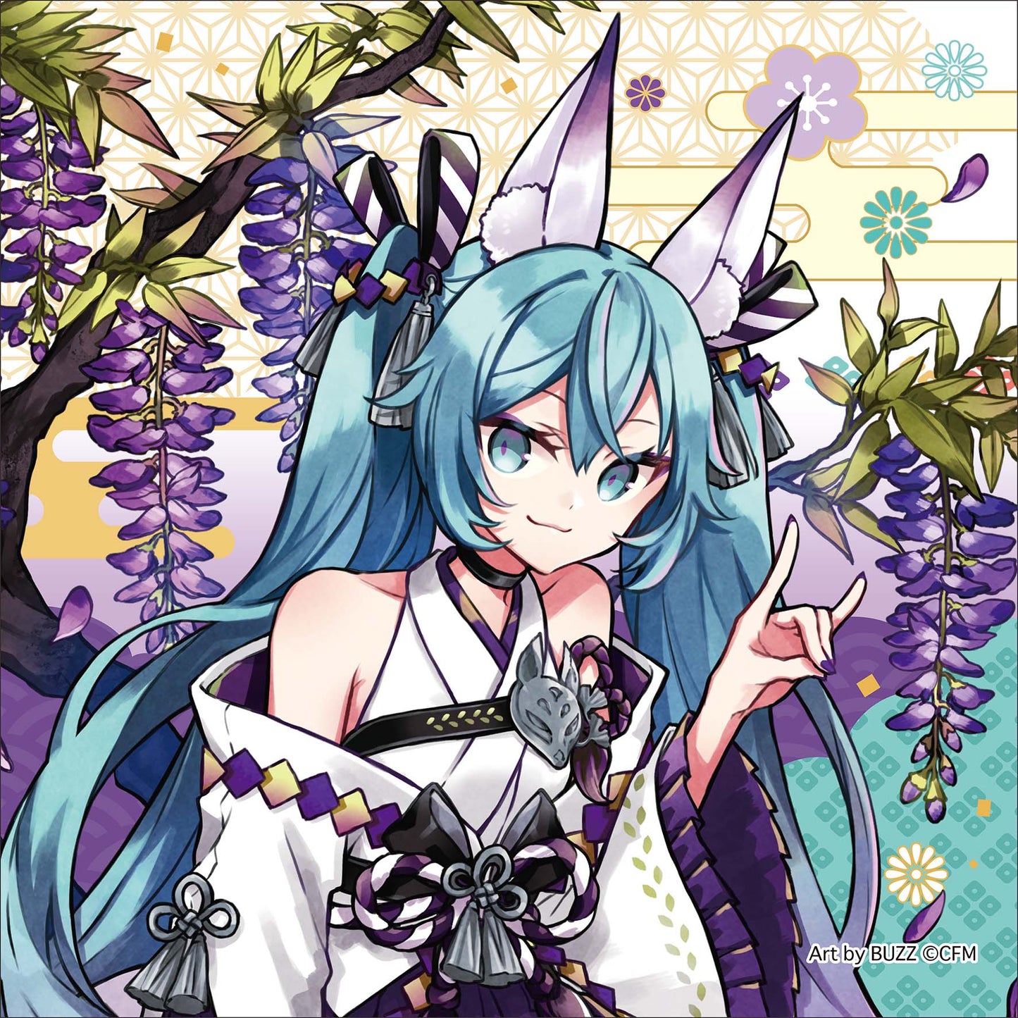 Hatsune Miku - Fuchsgeist (Glyzinie) - Hyakki Yakou Version - Kissenbezug - Twinkle