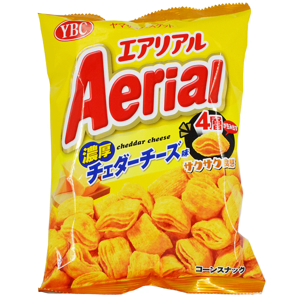 Aerial Crispy Layered Snack Rich Cheddar Cheese