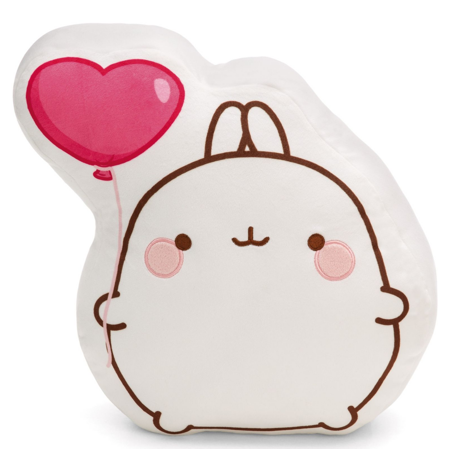 Molang mit Herzballon - Konturform Kissen (35 x 30 x 8 cm)