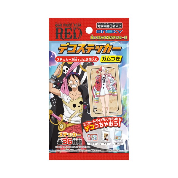 One Piece - Deko-Aufkleber inkl. Kaugummi - Ensky - 10 g