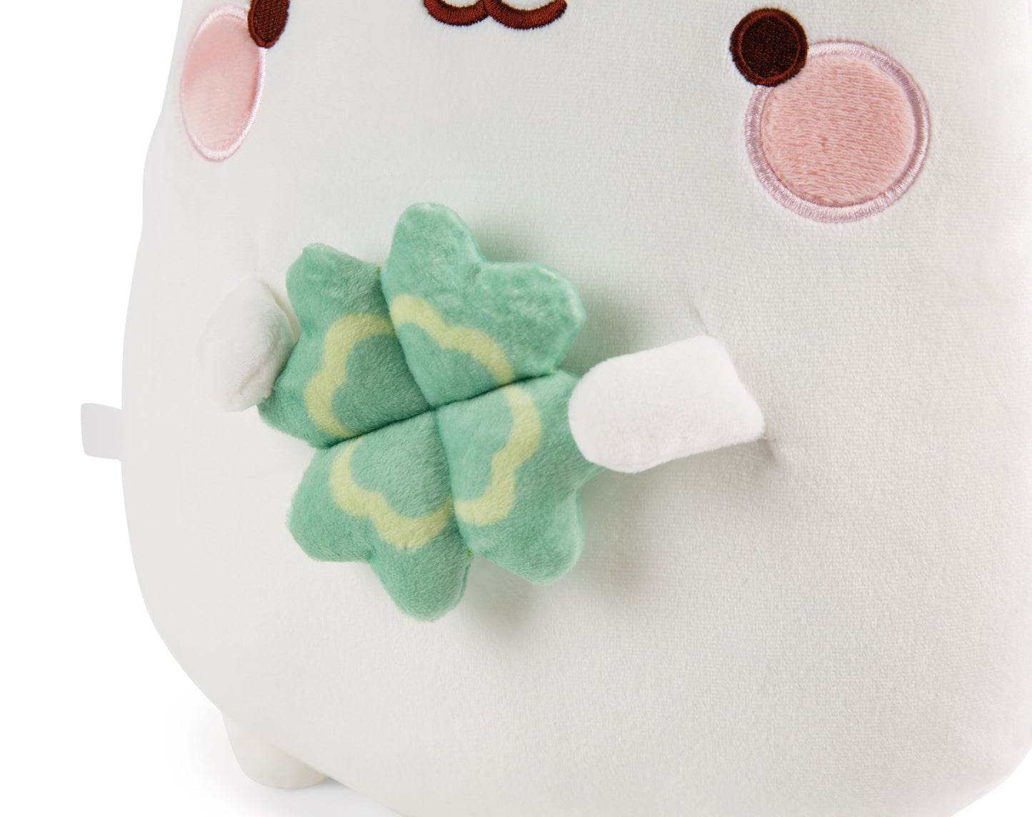 Molang - Molang mit Kleeblatt - Figürliches Kissen (25 cm)