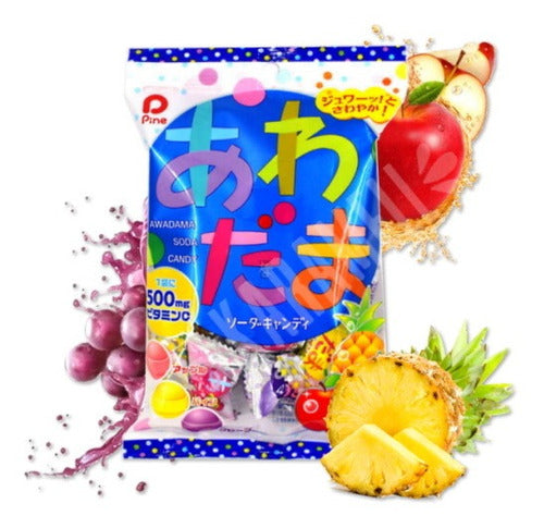 Leckere japanische Frucht-Bonbons - Traube, Apfel und Ananas - Pine - 120 g