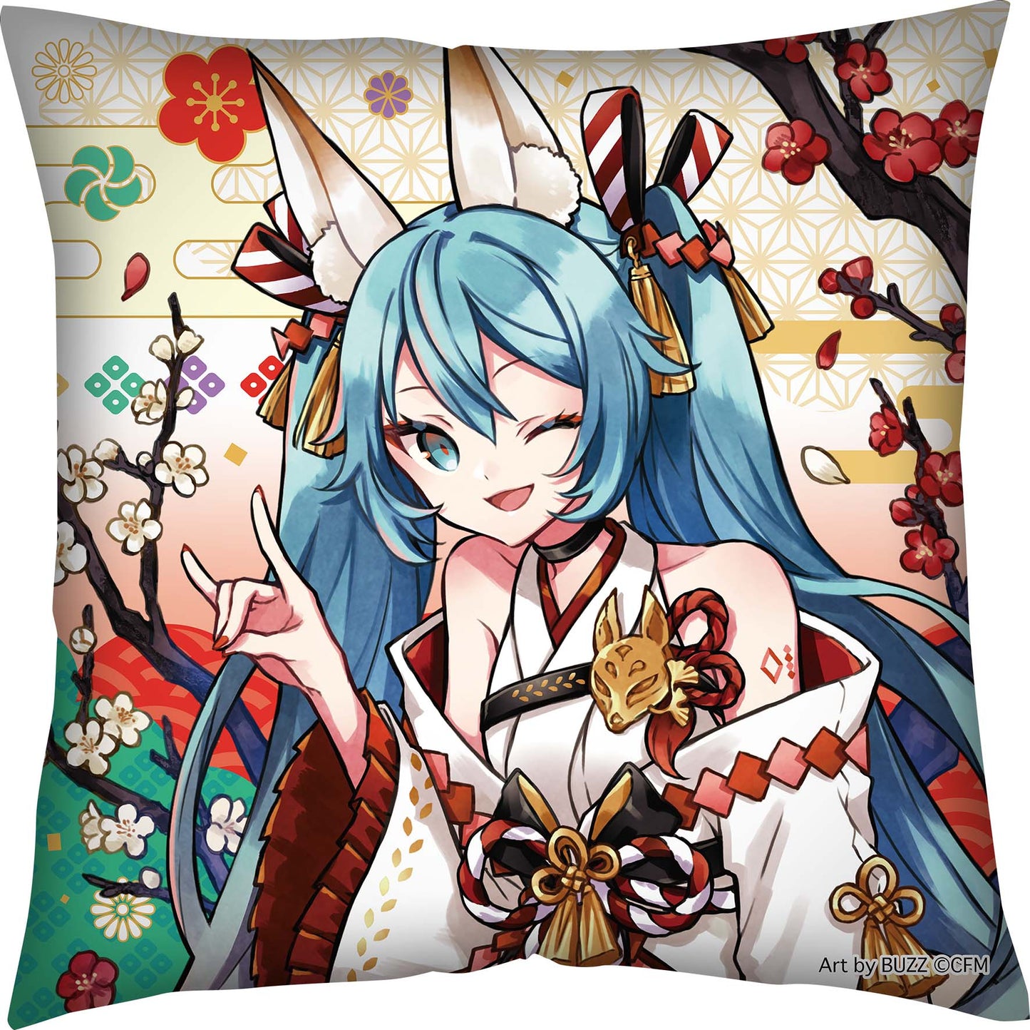 Hatsune Miku - Fuchsgeist (Pflaume) - Hyakki Yakou Version - Kissenbezug - Twinkle