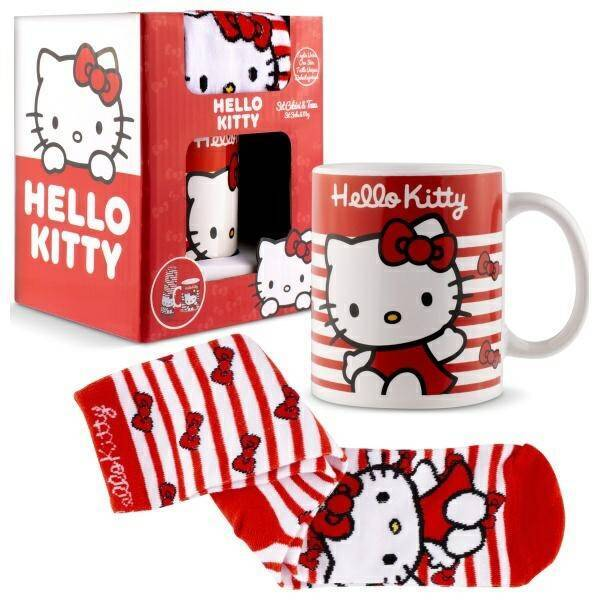 Hello Kitty Geschenkeset 2 Tasse mit Socke 350ml